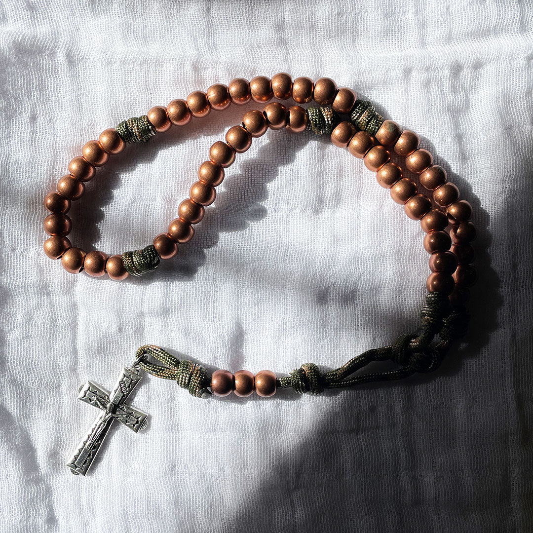 Copper Paracord Rosary